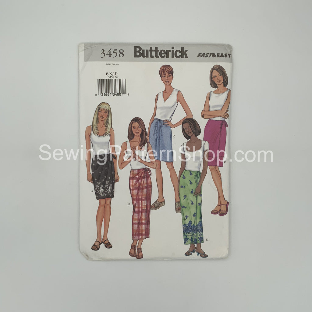 Butterick 3458 (2002) Skirt - Uncut Sewing Pattern