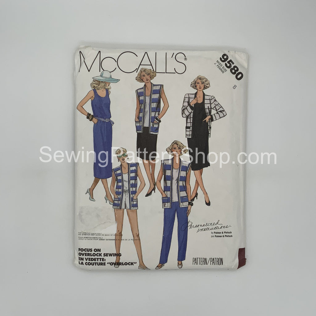 McCall's 9580 (1985) Jacket, Vest, Dress, Top, Skirt, Pants, and Shorts - Vintage Uncut Sewing Pattern