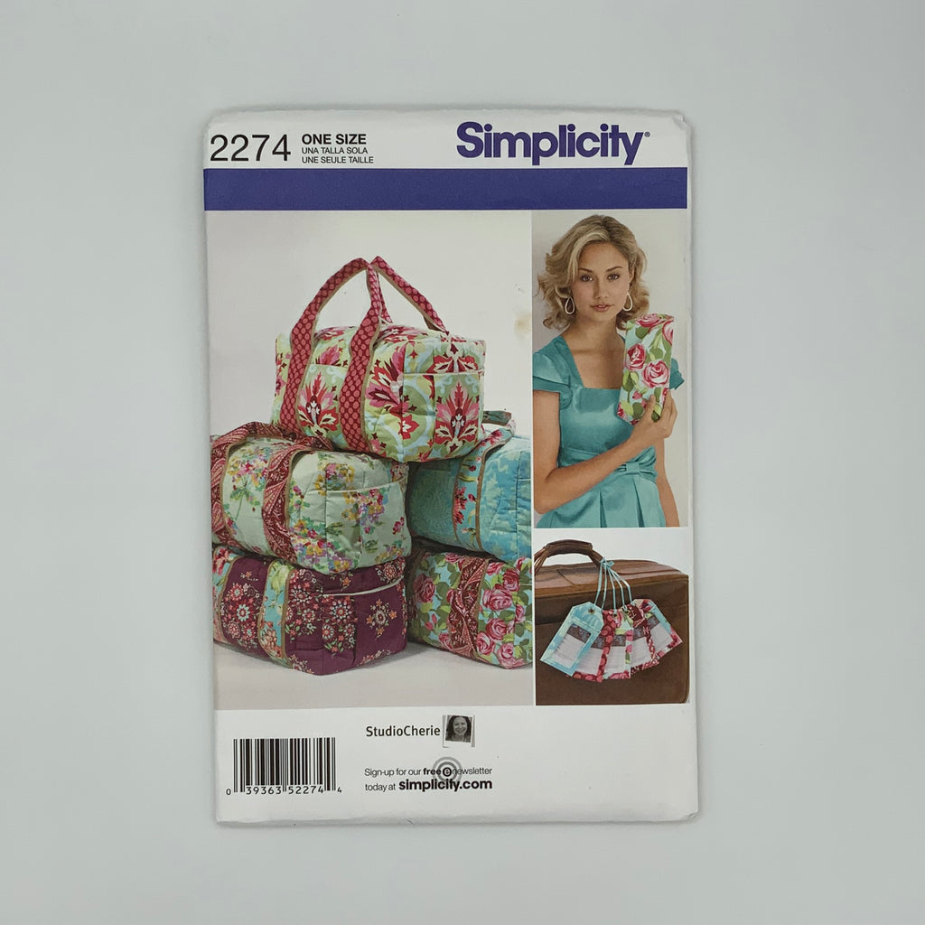 Simplicity 2274 (2010) Overnight Bag, Clutch, and Luggage Tag - Uncut Sewing Pattern