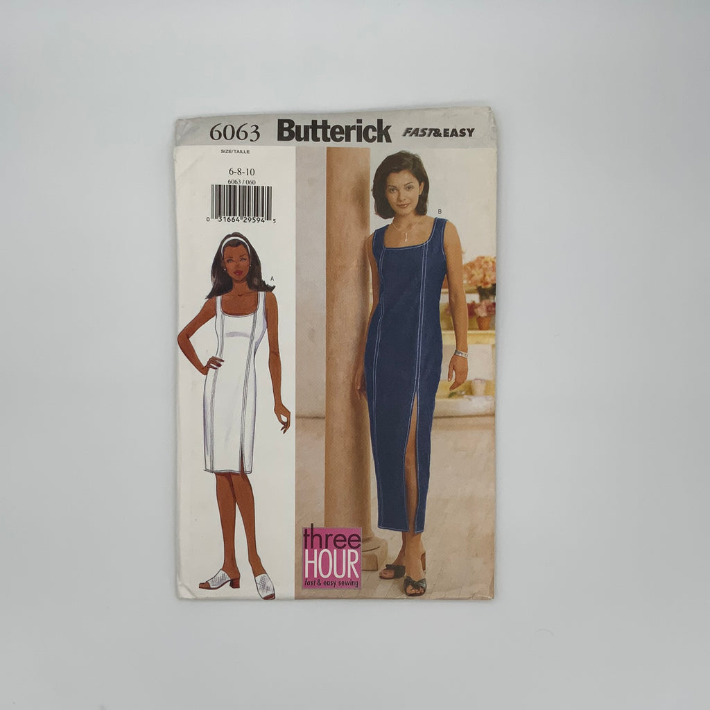 Butterick 6063 (1999) Dress with Length Variations - Vintage Uncut Sewing Pattern