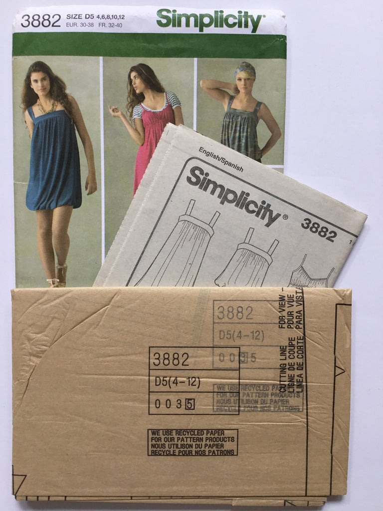 Simplicity 3882 (2007) Knit Dress and Top with Style Variations - Uncut Sewing Pattern