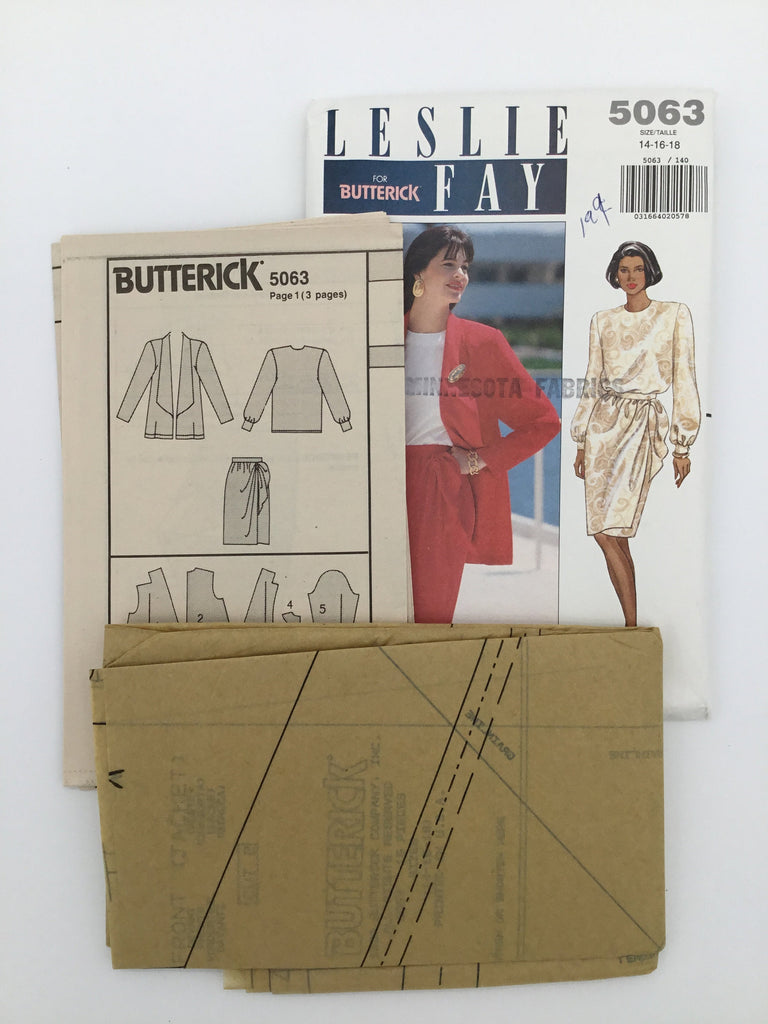 Butterick 5063 (1990) Jacket, Mock Wrap Skirt, and Blouse - Vintage Uncut Sewing Pattern