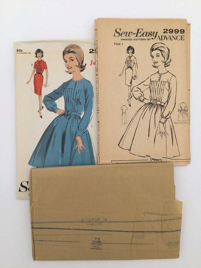 Advance 2999 Dress with Skirt Variations Vintage Uncut Sewing Pattern