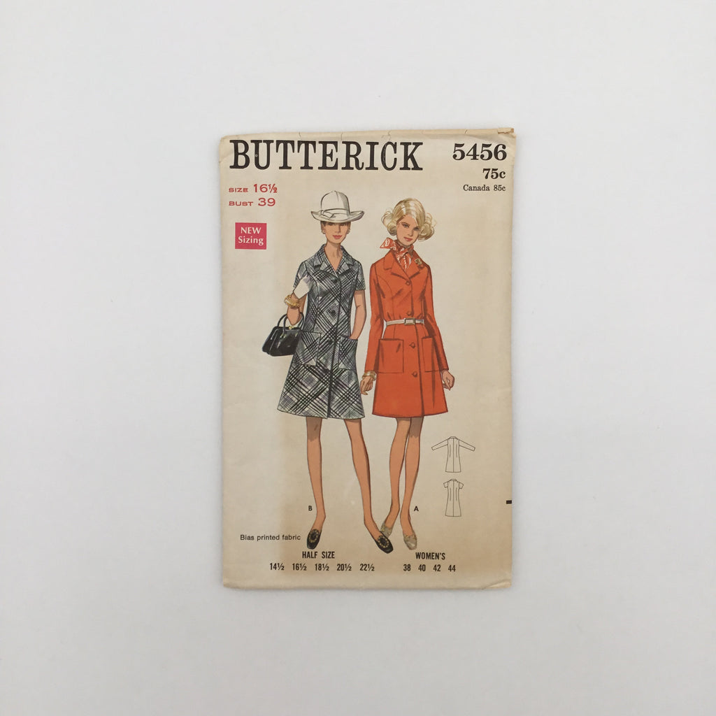 Butterick 5456 Dress with Sleeve Variations  - Vintage Uncut Sewing Pattern
