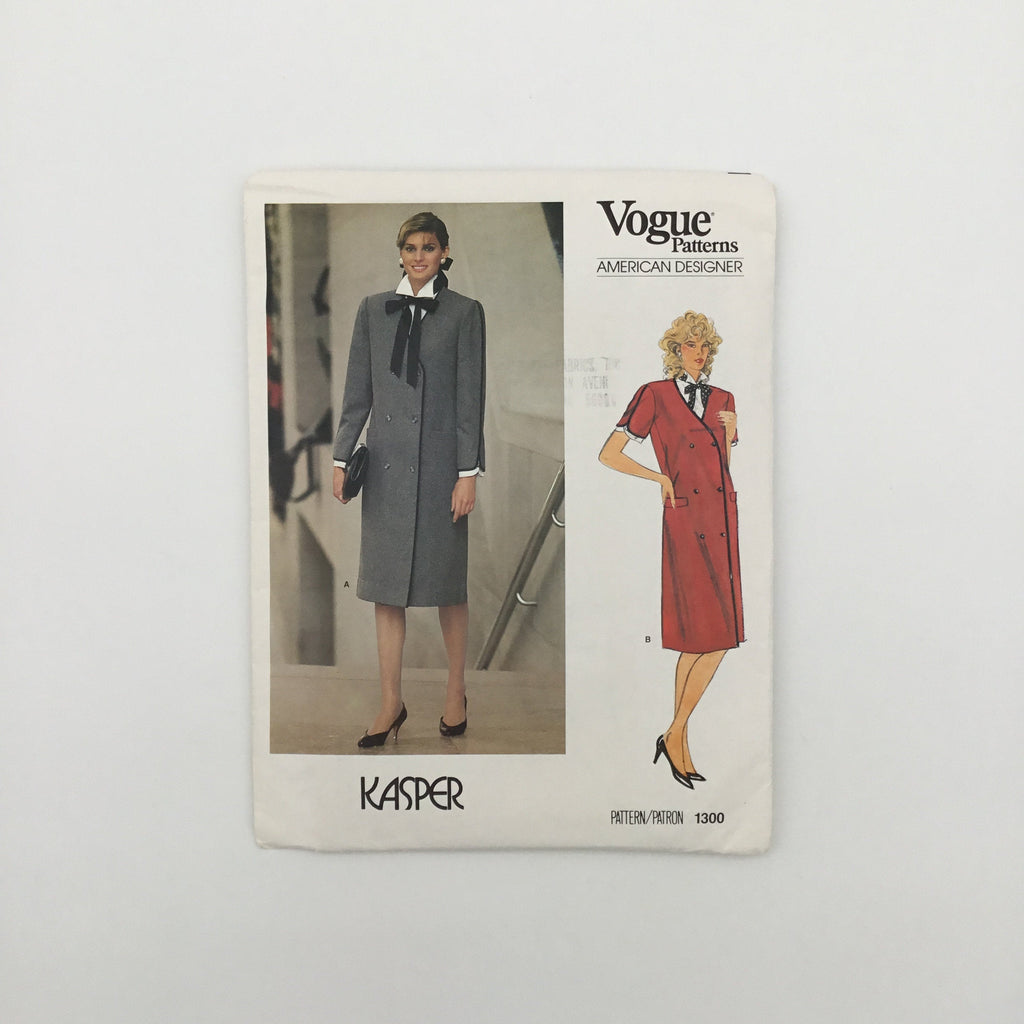 Vogue 1300 (1981) Dress with Sleeve Variations - Vintage Uncut Sewing Pattern