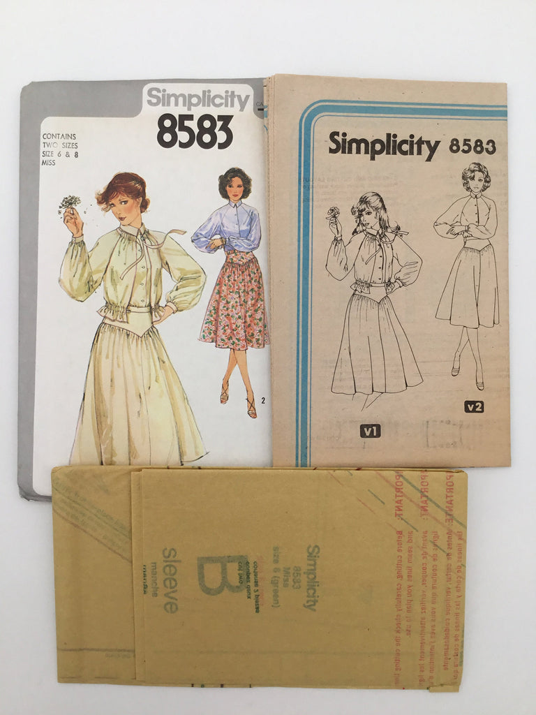 Simplicity 8583 (1978) Vest, Blouse, and Skirt - Vintage Uncut Sewing Pattern