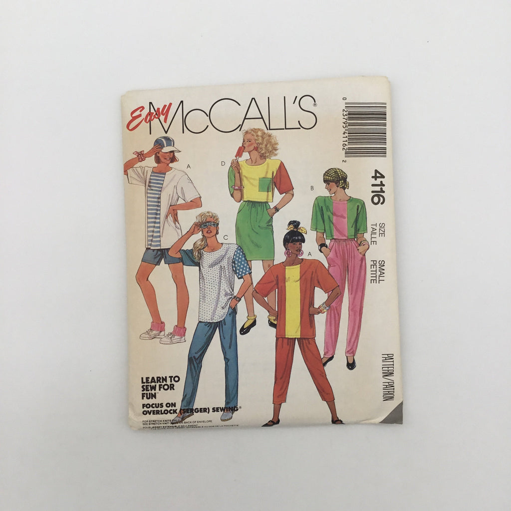 McCall's 4116 (1989) Top, Skirt, Pants, and Shorts - Vintage Uncut Sewing Pattern