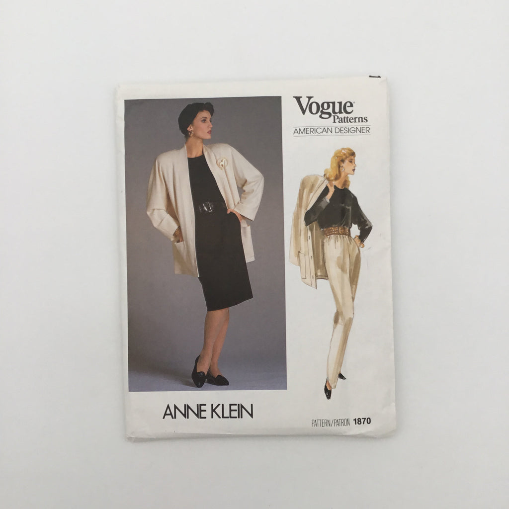 Vogue 1870 (1987) Jacket, Top, Pants, and Skirt - Vintage Uncut Sewing Pattern