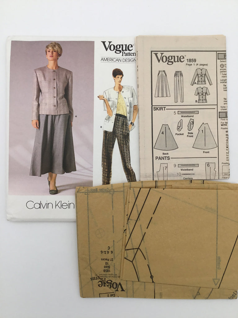 Vogue 1859 (1987) Jacket, Skirt, and Pants - Vintage Uncut Sewing Pattern
