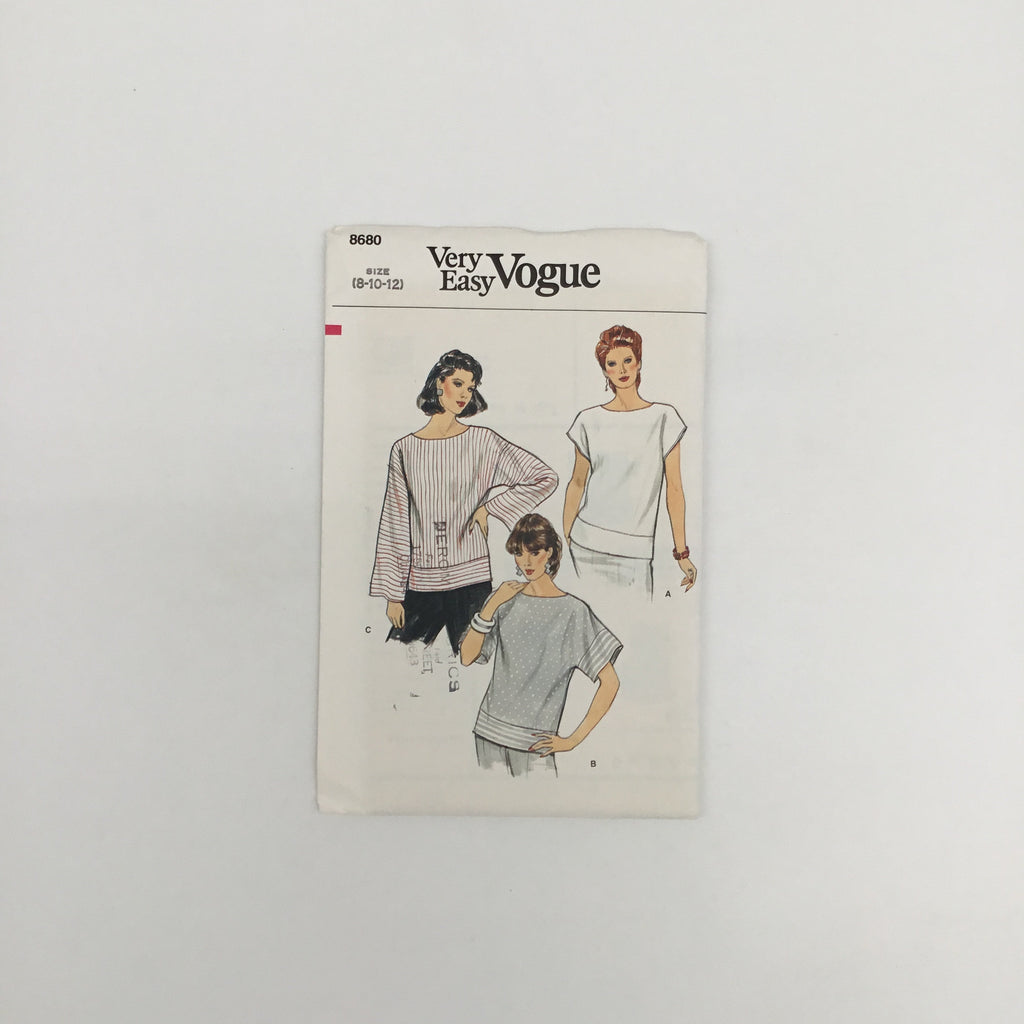 Vogue 8680 Top with Sleeve Variations - Vintage Uncut Sewing Pattern