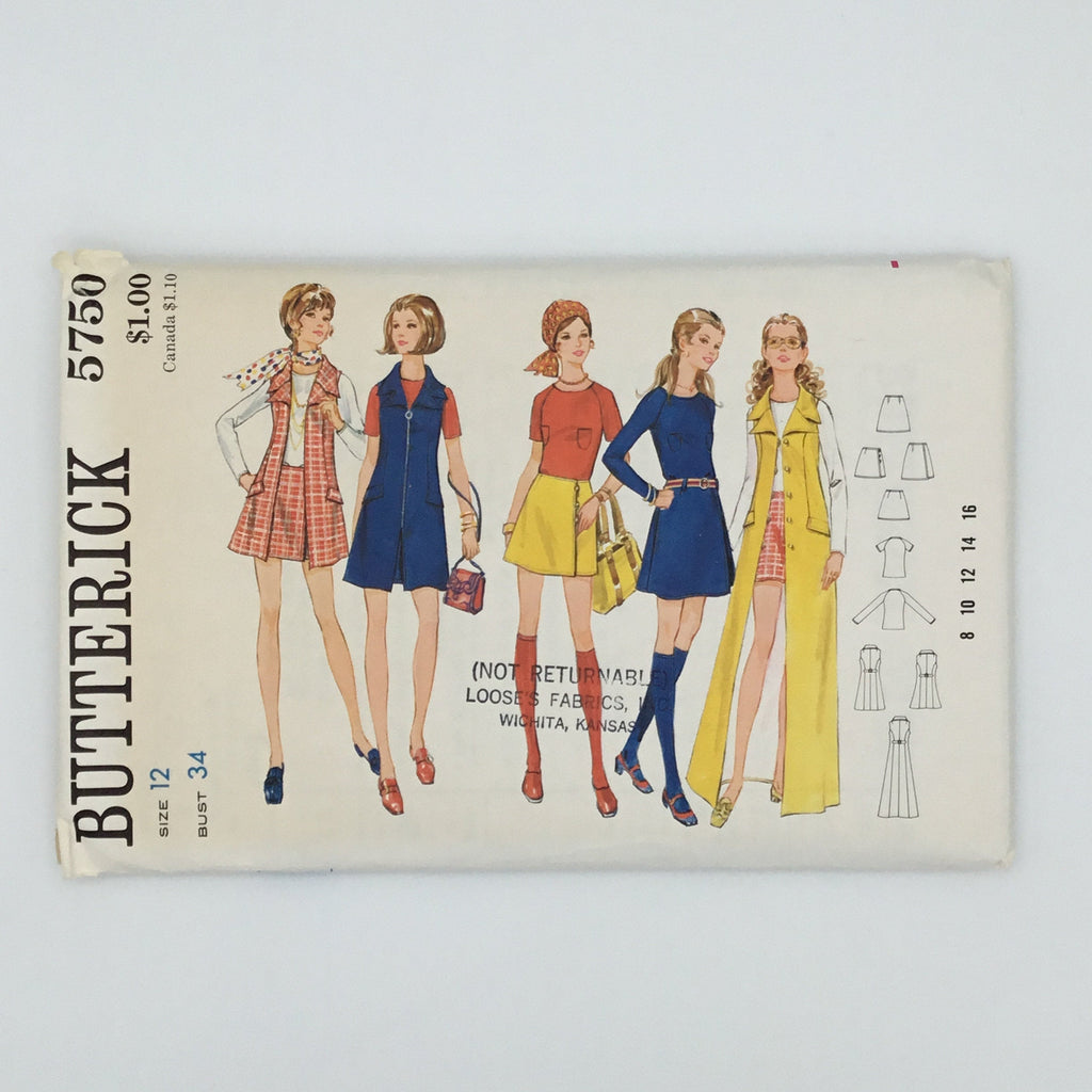 Butterick 5750 Coat, Skirt, and Blouse - Vintage Uncut Sewing Pattern