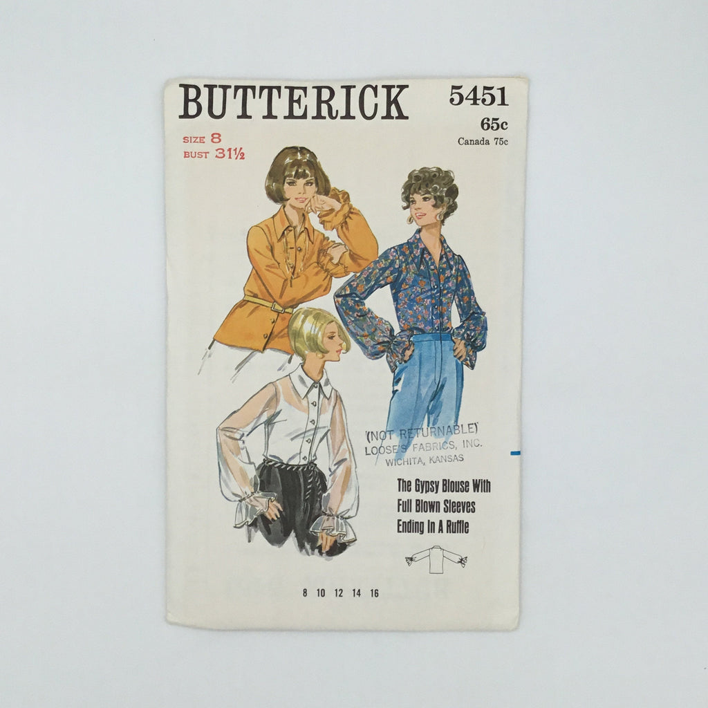 Butterick 5451 Blouse - Vintage Uncut Sewing Pattern