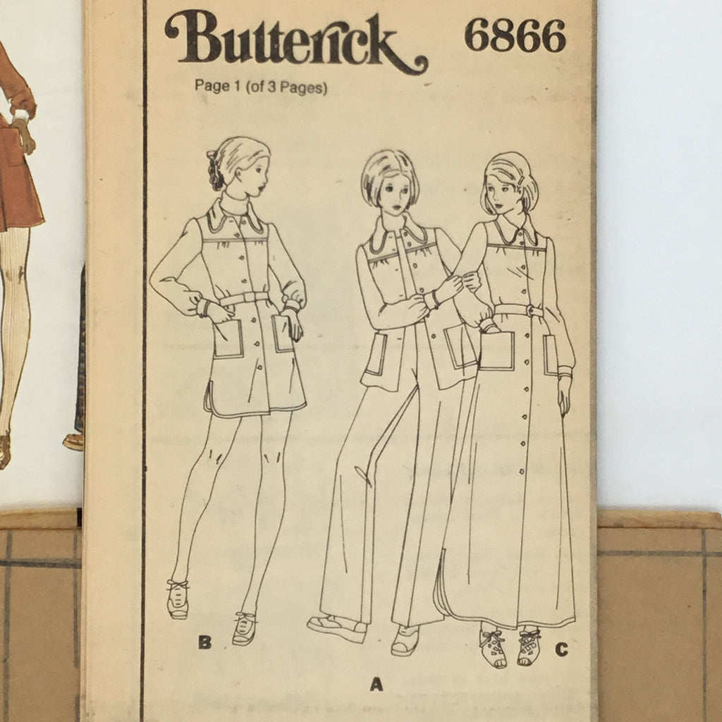 Butterick 6866 Dress, Shirt, and Pants - Vintage Uncut Sewing Pattern