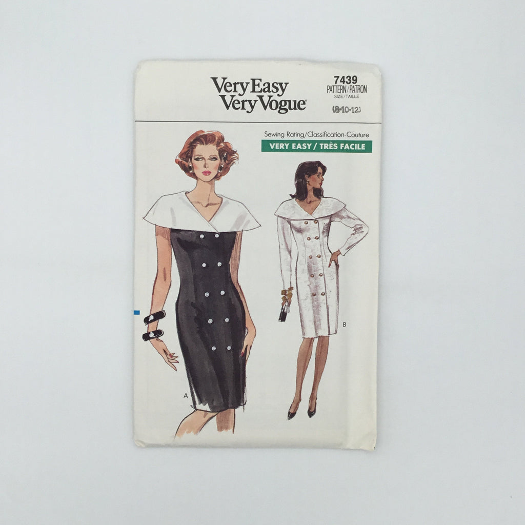 Vogue 7439 (1989) Dress with Sleeve Variations - Vintage Uncut Sewing Pattern