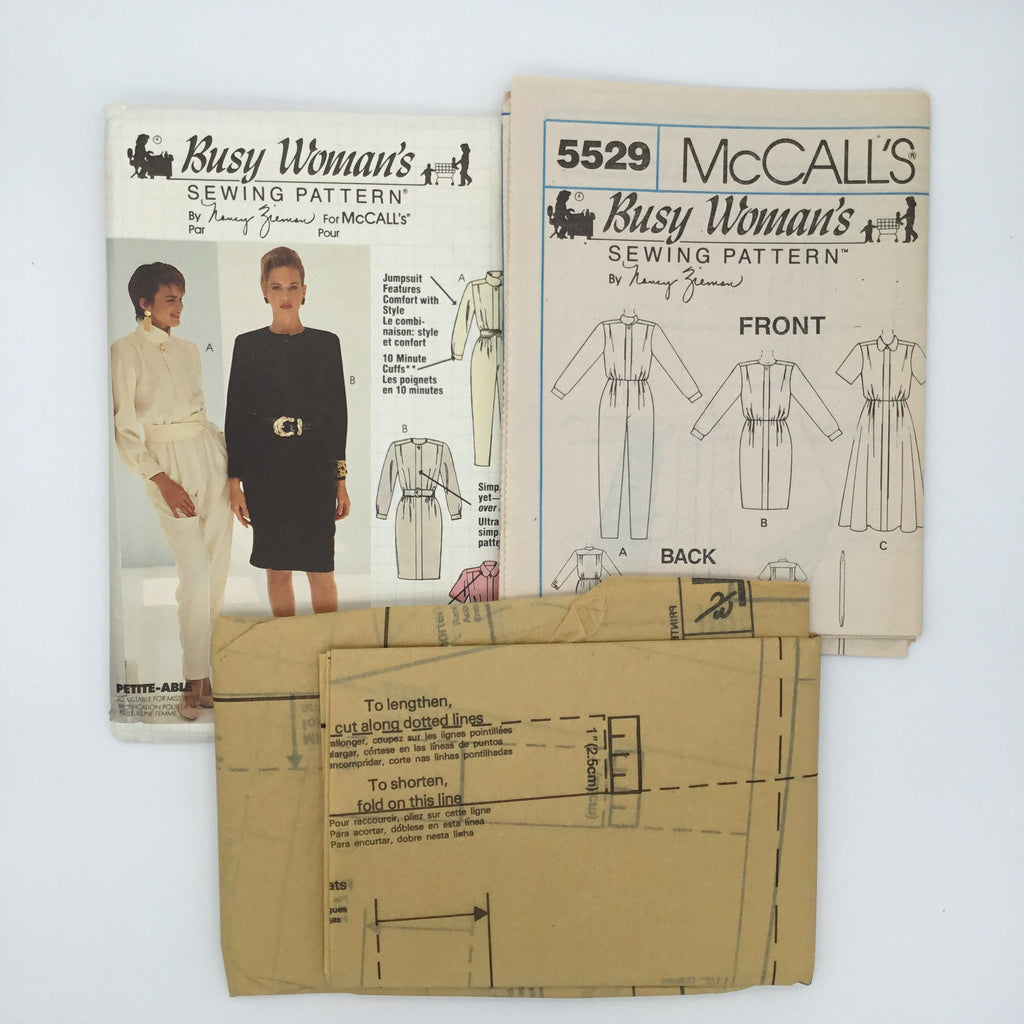 McCall's 5529 (1991) Jumpsuit and Dress with Style Variations - Vintage Uncut Sewing Pattern