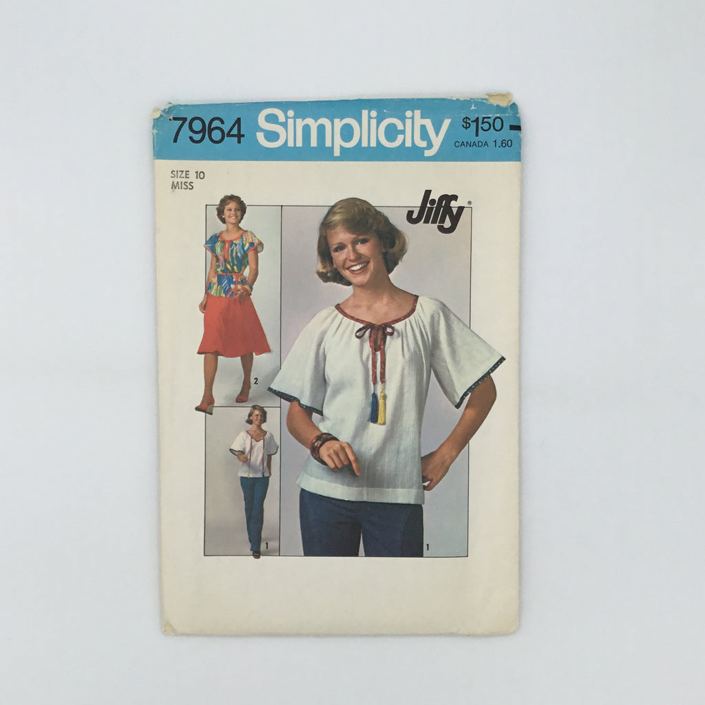 Simplicity 7964 (1977) Skirt and Top with Sleeve Variations - Vintage Uncut Sewing Pattern