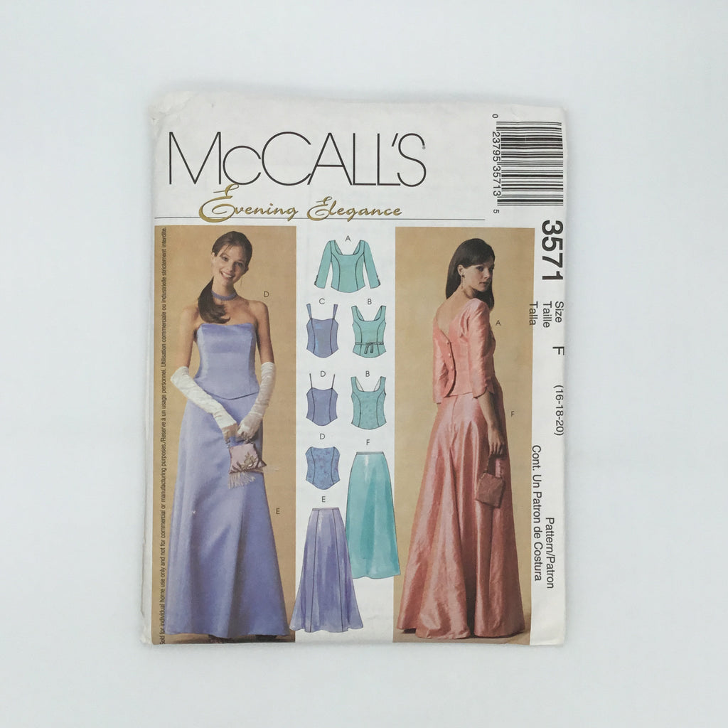 McCall's 3571 (2002) Special Occasion Tops and Skirts - Uncut Sewing Pattern