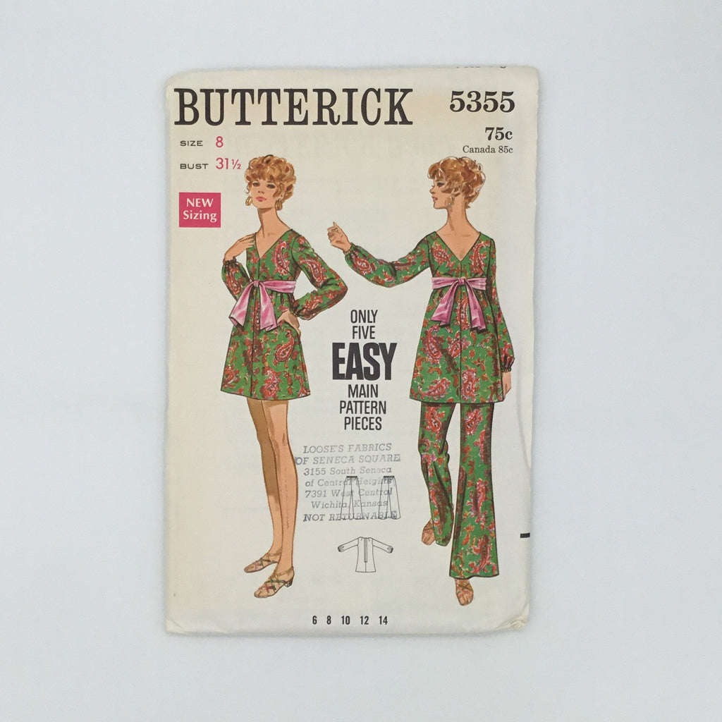 Butterick 5355 Dress, Tunic, and Pants - Vintage Uncut Sewing Pattern