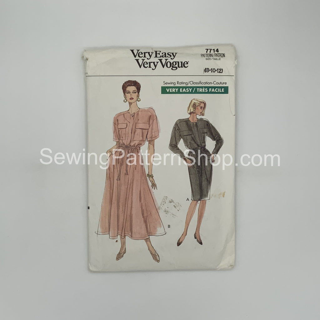 Vogue 7714 (1990) Dress - Vintage Uncut Sewing Pattern