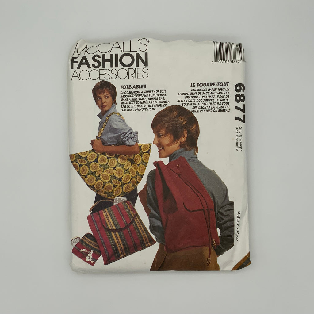 McCall's 6877 (1993) Tote Bags - Vintage Uncut Sewing Pattern