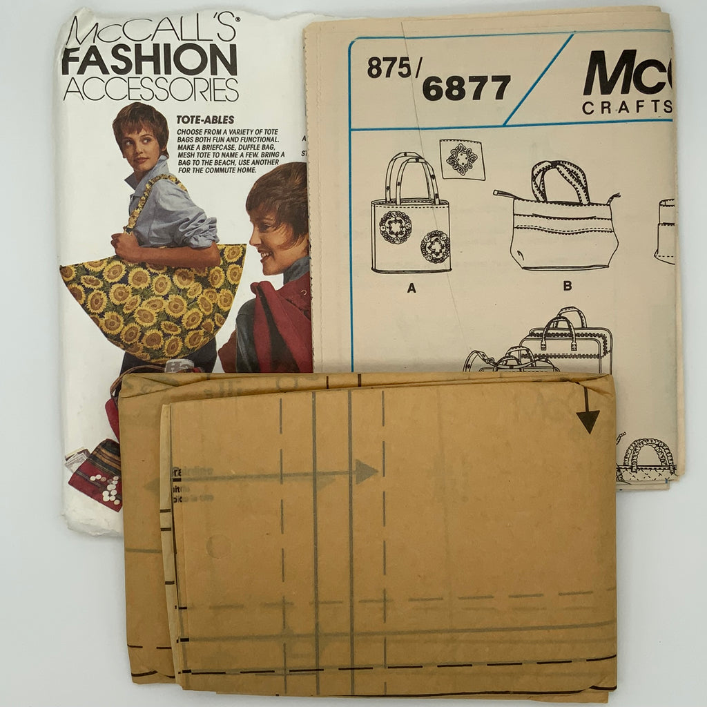 McCall's 6877 (1993) Tote Bags - Vintage Uncut Sewing Pattern