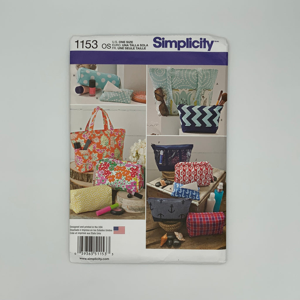 Simplicity 1153 (2015) Bags with Style Variations  - Uncut Sewing Pattern