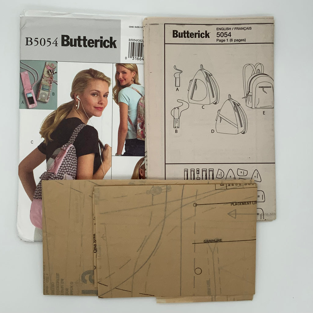 Butterick 5054 (2007) Backpack and Slings - Uncut Sewing Pattern