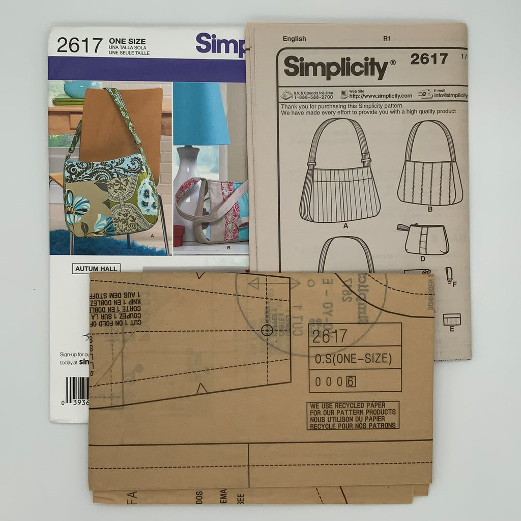 Simplicity 2617 (2009) Handbags with Style Variations - Uncut Sewing Pattern