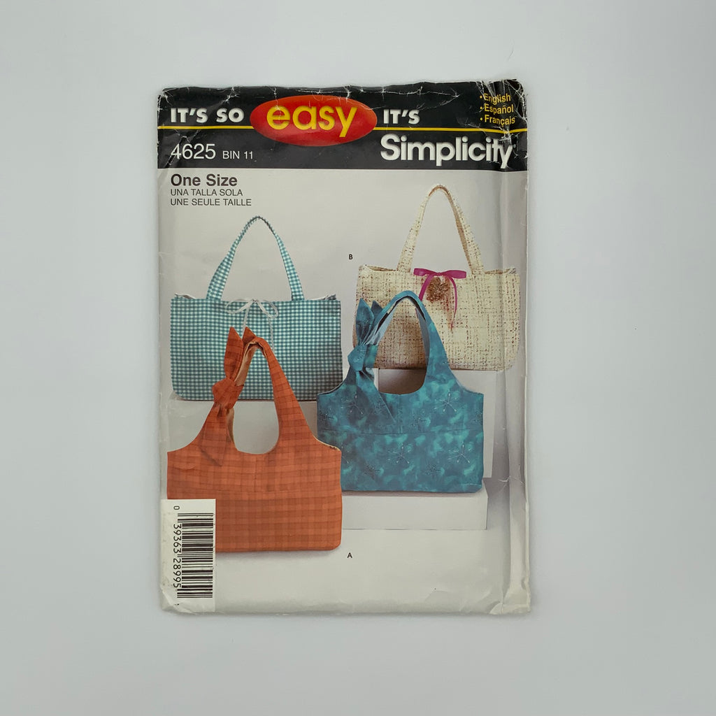 Simplicity 4625 (2005) Handbags with Style Variations  - Uncut Sewing Pattern