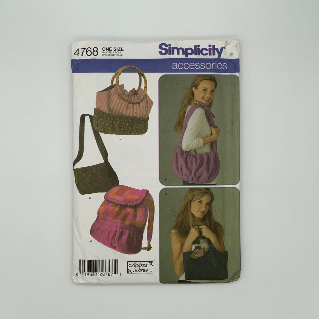 Simplicity 4768 (2004) Bags with Style Variations - Uncut Sewing Pattern
