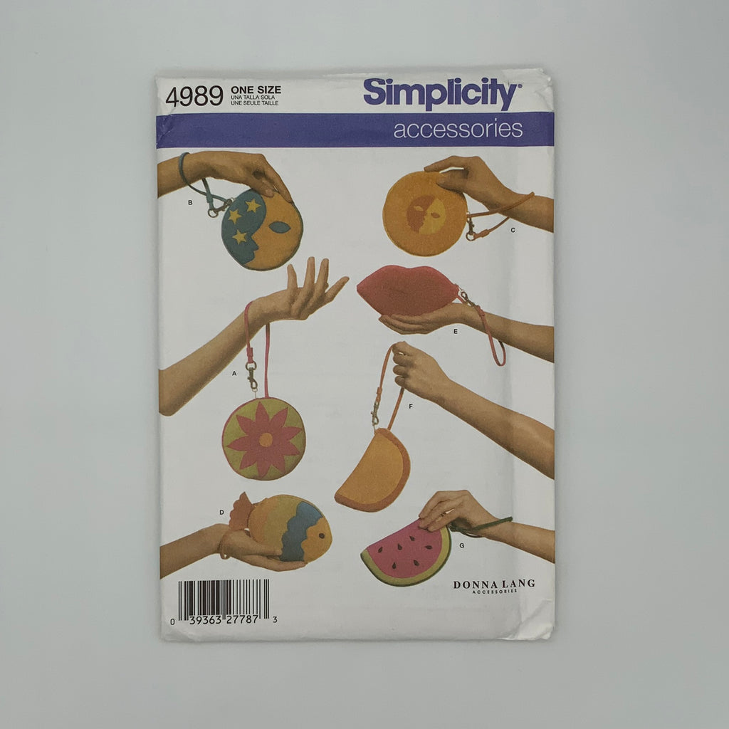 Simplicity 4989 (2004) Wristlets with Style Variations  - Uncut Sewing Pattern