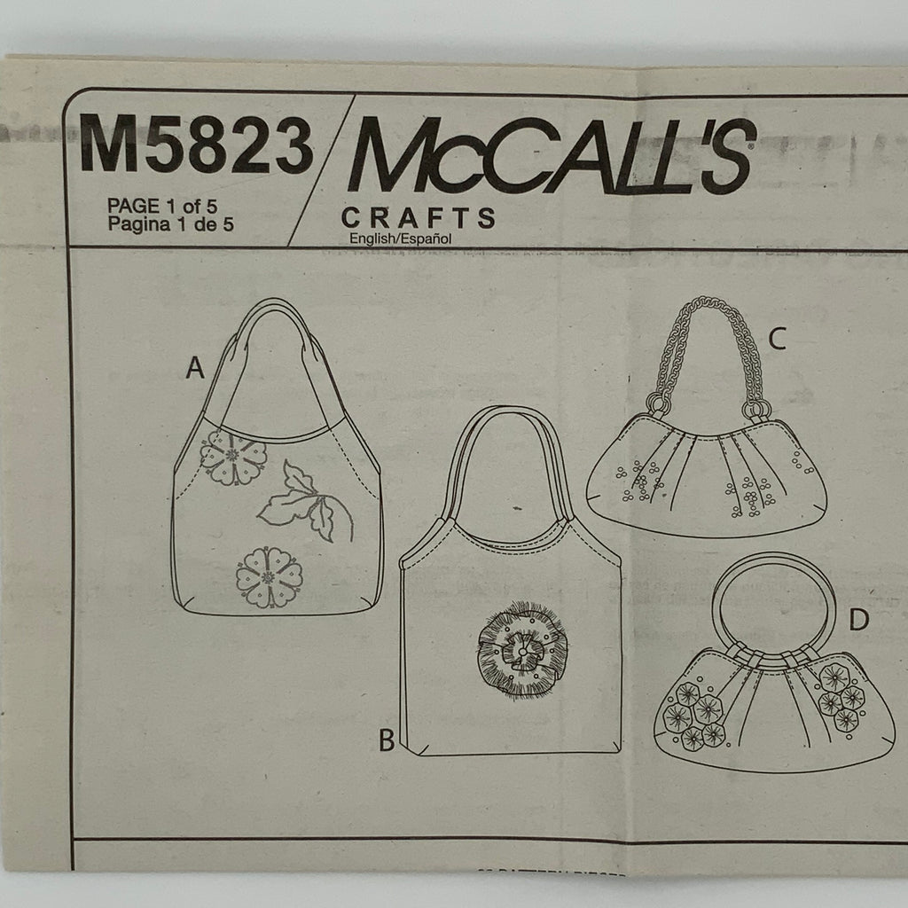 McCall's 301/5823 (2009) Handbags with Style Variations - Uncut Sewing Pattern