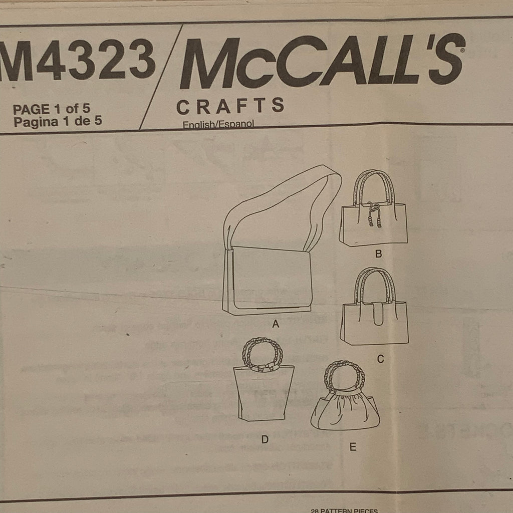 McCall's 318/4323 (2003) Handbags with Style Variations - Uncut Sewing Pattern