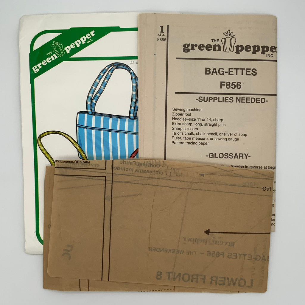 The Green Pepper F856 (2005) Bag-ettes - Uncut Sewing Pattern