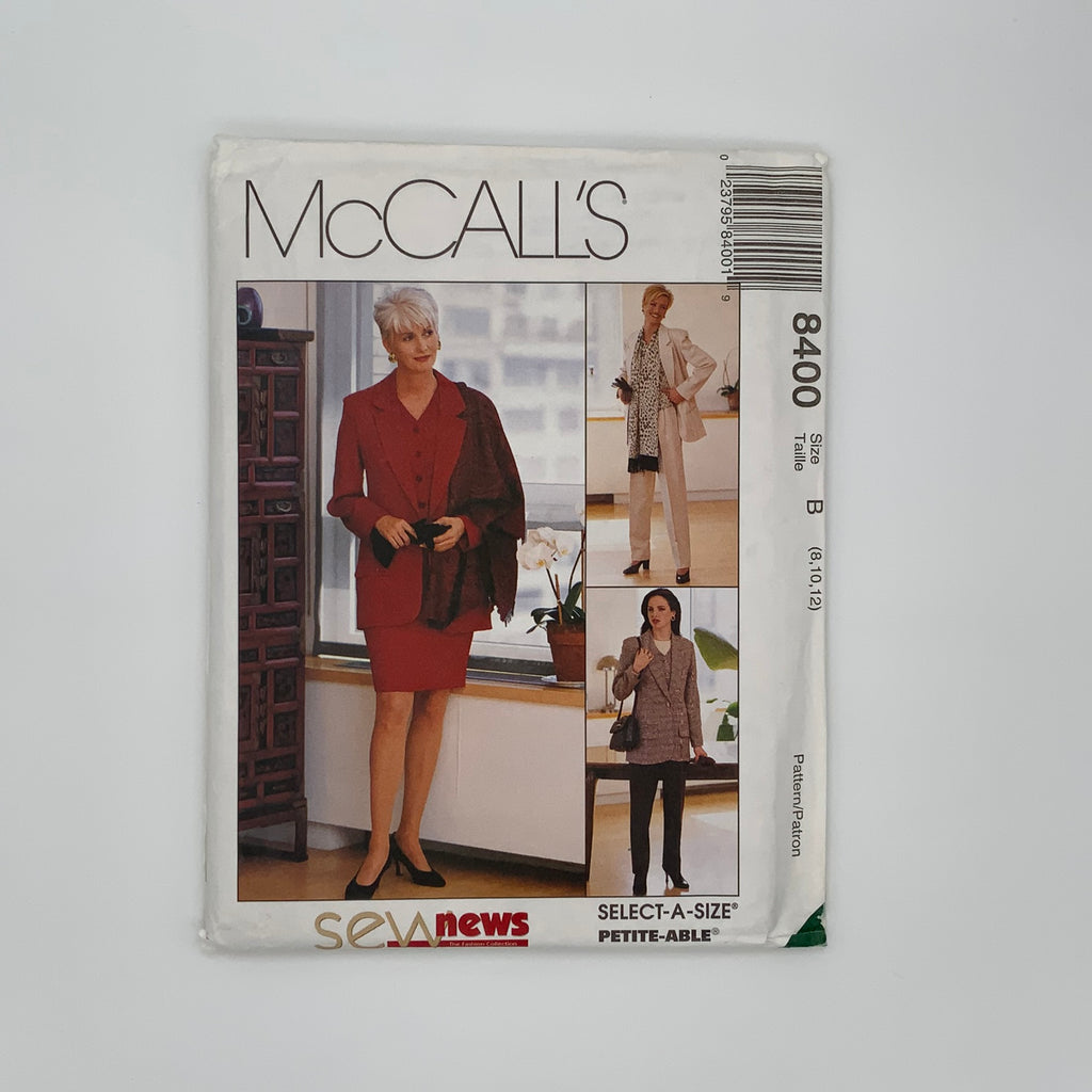 McCall's 8400 (1996) Jacket, Vest, Skirt, Pants, and Scarf - Vintage Uncut Sewing Pattern