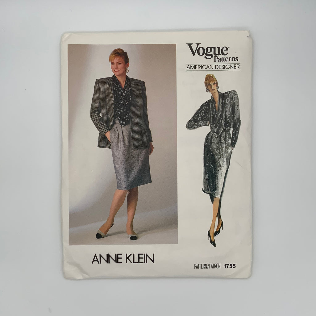 Vogue 1755 (1986) Jacket, Skirt, and Blouse - Vintage Uncut Sewing Pattern