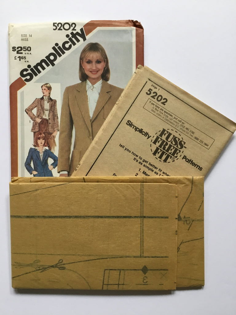 Simplicity 5202 (1981) Lined Blazer - Vintage Uncut Sewing Pattern