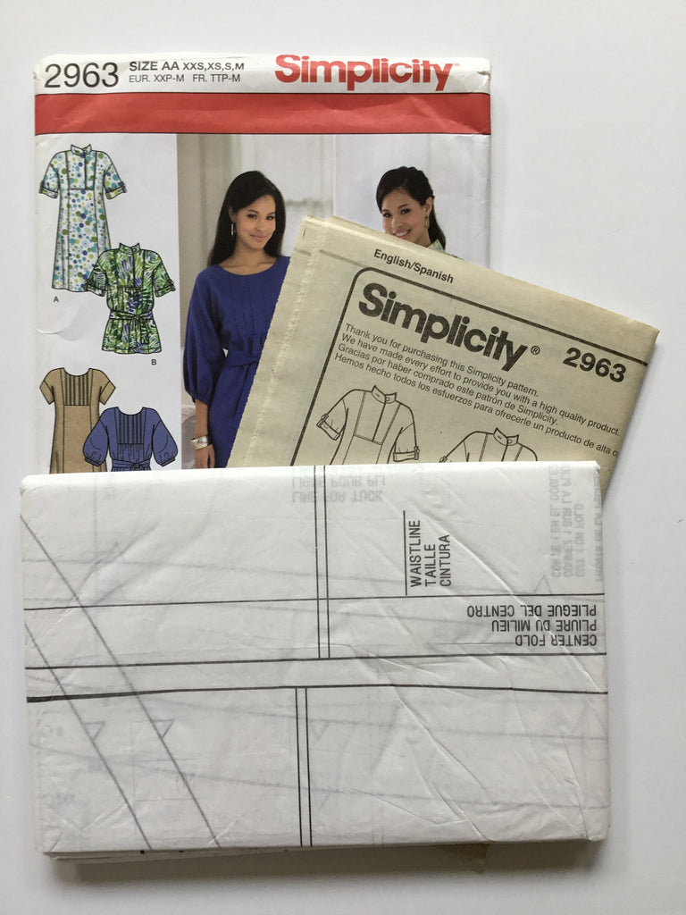 Simplicity 2963 (2008) Dress or Tunic with Front and Bib Variations - Uncut Sewing Pattern