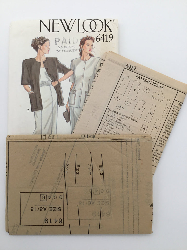 New Look 6419 Jacket and Skirt - Vintage Uncut Sewing Pattern