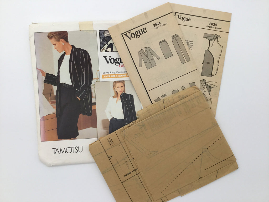 Vogue 2034 (1988) Jacket, Skirt, and Pants - Vintage Uncut Sewing Pattern