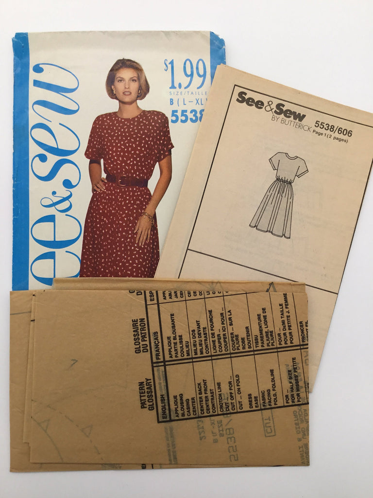 See & Sew 5538 (1991) Dress - Vintage Uncut Sewing Pattern