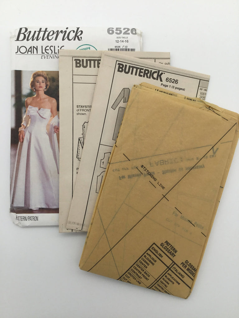 Butterick 6526 (1992) Jacket, Dress, and Stole (with petite option) – Size 12-16 - Vintage Uncut Sewing Pattern