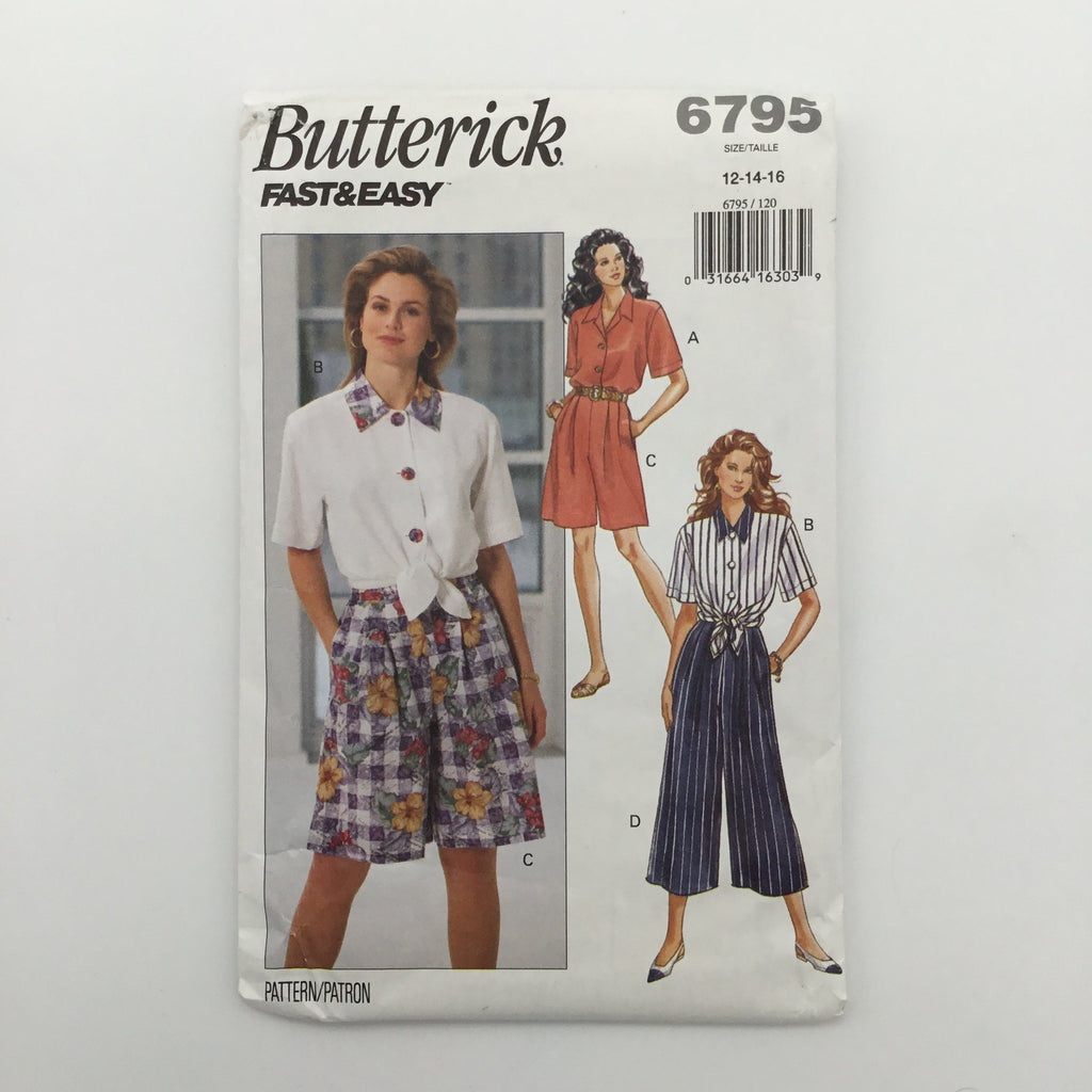 Butterick 6795 (1993) Shirt, Shorts, and Pants - Vintage Uncut Sewing Pattern