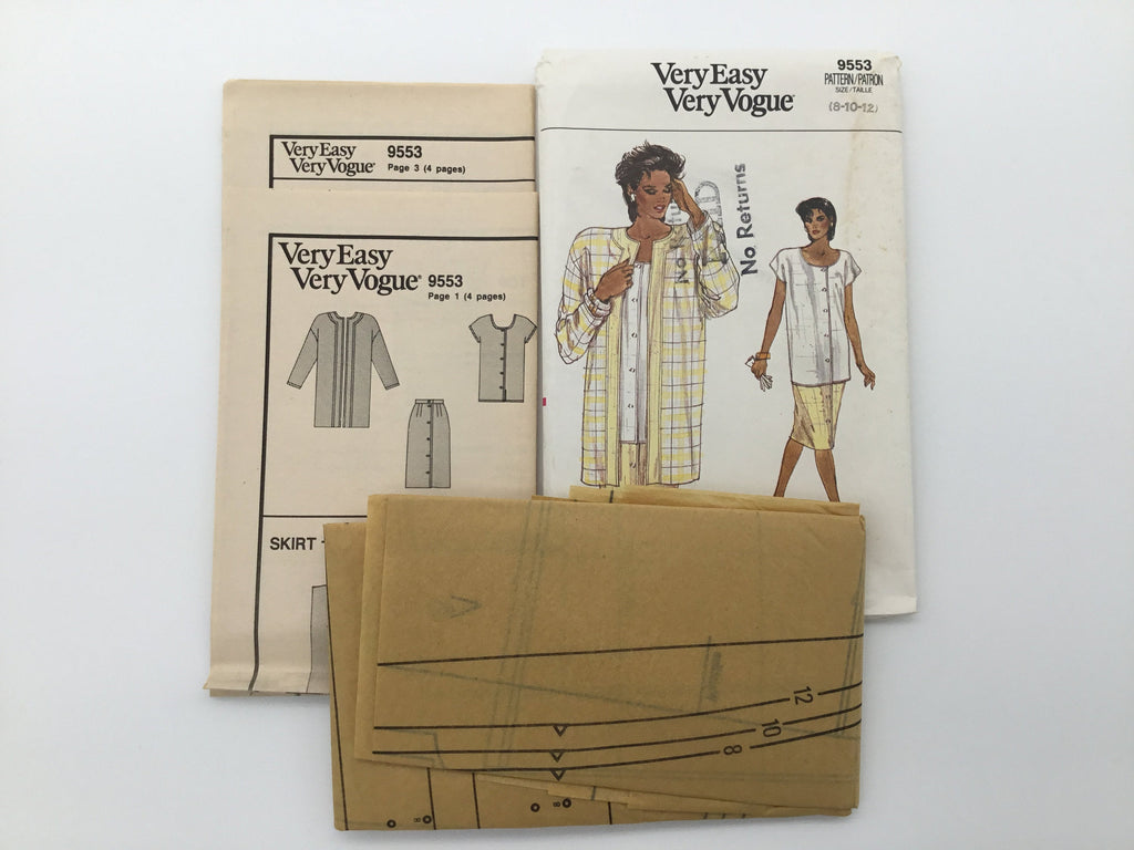Vogue 9553 (1986) Jacket, Skirt, and Top - Vintage Uncut Sewing Pattern
