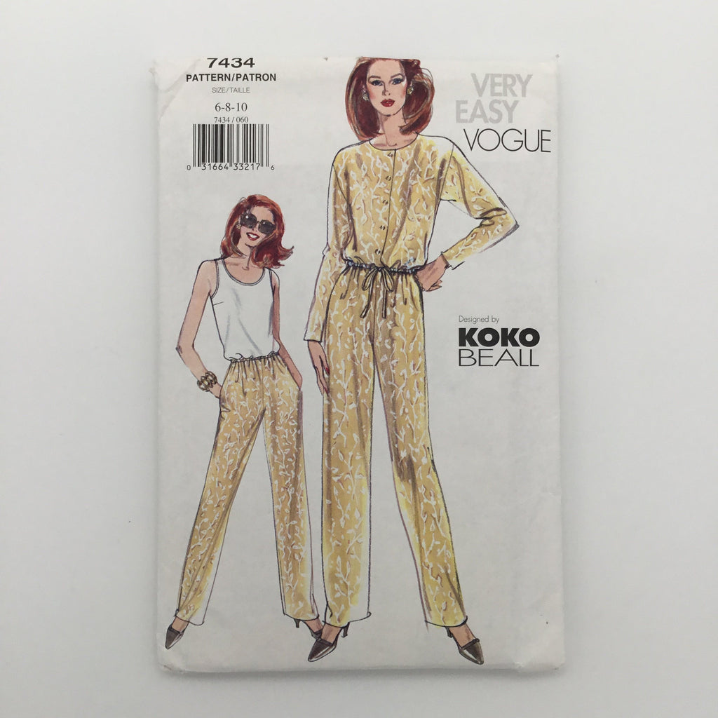 Vogue 7434 (2001) Jacket, Top, and Pants - Uncut Sewing Pattern