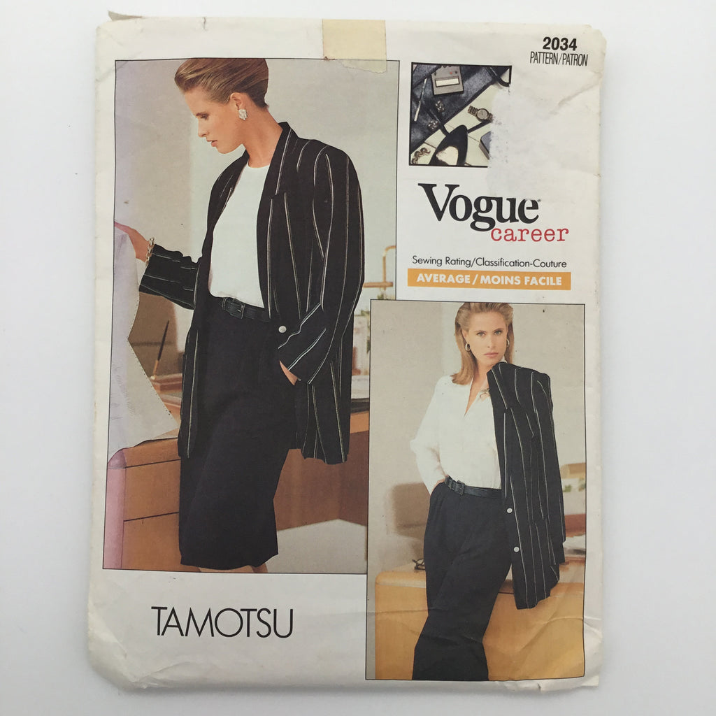 Vogue 2034 (1988) Jacket, Skirt, and Pants - Vintage Uncut Sewing Pattern