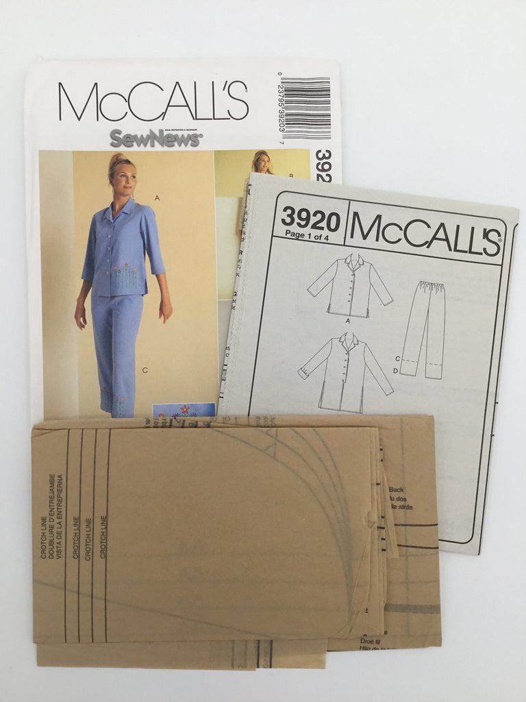 McCall's 3920 (2003) Tops and Pants with Length Variations - Uncut Sewing Pattern
