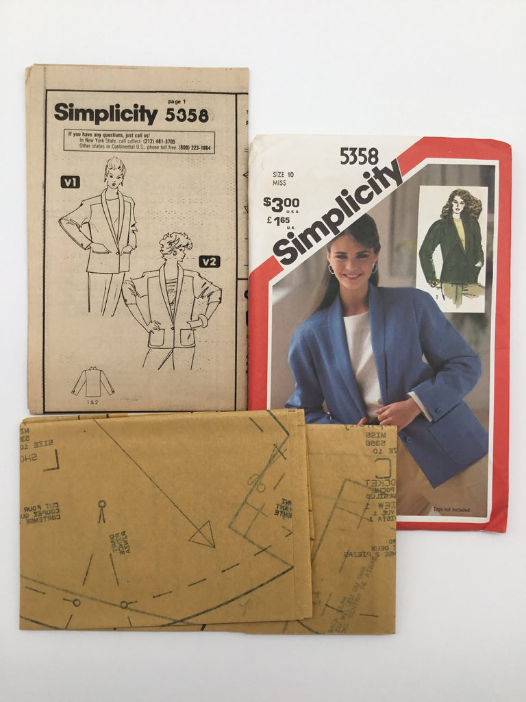 Simplicity 5358 (1981) Jacket - Vintage Uncut Sewing Pattern