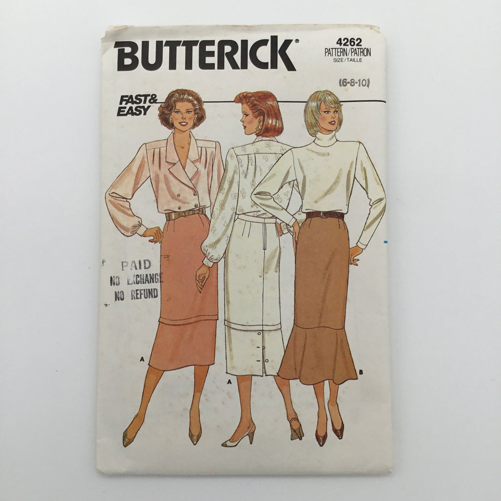 Butterick 4262 (1986) Skirt with Style Variations - Vintage Uncut Sewing Pattern