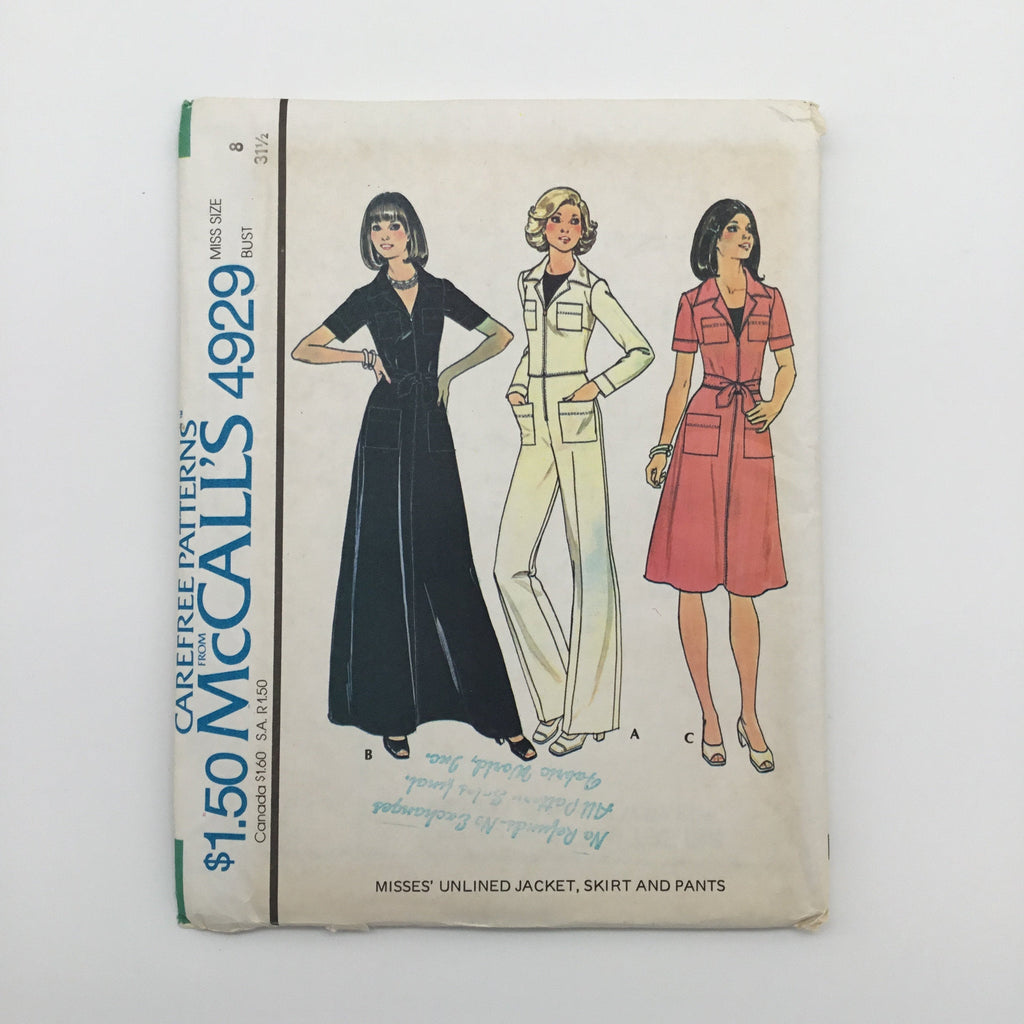 McCall's 4929 (1976) Jacket, Skirt, and Pants - Vintage Uncut Sewing Pattern